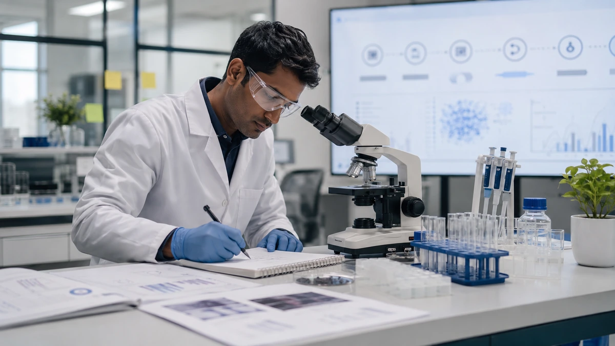 Biotech AI homepage illustration